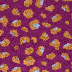 Teddystoff Leotupfen - fuchsia/orange