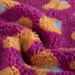 Teddystoff Leotupfen - fuchsia/orange