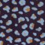 Teddystoff Leotupfen - aubergine/hellblau