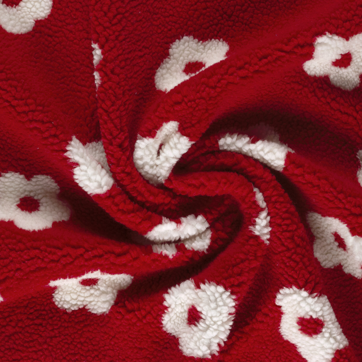 Teddystoff Blütenregen - rot