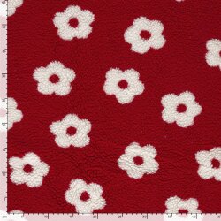 Teddystoff Blütenregen - rot