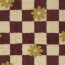 Teddystoff Blumen auf Karo - cremebeige