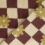Teddystoff Blumen auf Karo - cremebeige