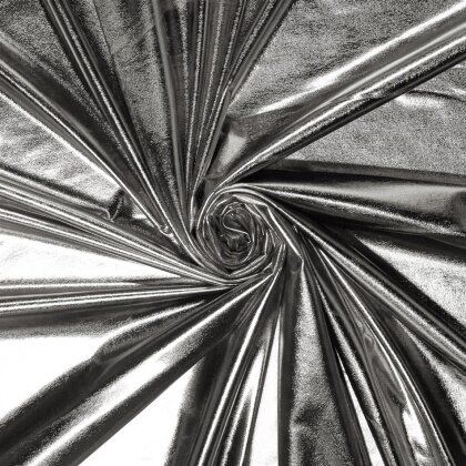 Folienjersey Uni Metallic silber
