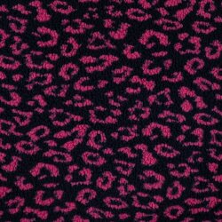 Teddystoff Leopard - fuchsia/dunkelblau