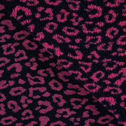 Teddystoff Leopard - fuchsia/dunkelblau