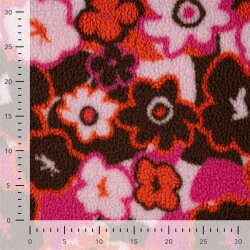Teddystoff Retro Blumen - bunt