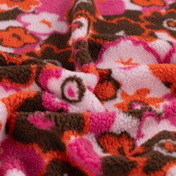 Teddystoff Retro Blumen - bunt