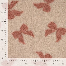 Teddystoff Schleife - sand