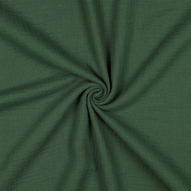 0,8 Meter - Musselin Uni *Gerda* BIO~Organic - tannengrün