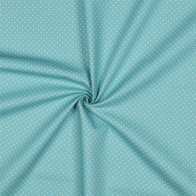 0,5 Meter - Baumwollpopeline 2mm Punkte - altmint