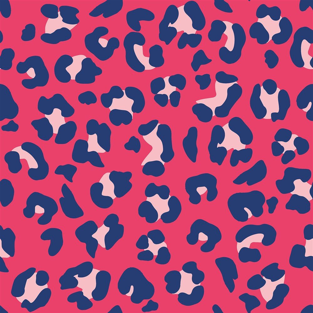 0,7 Meter - Musselin Leoflecken - pink