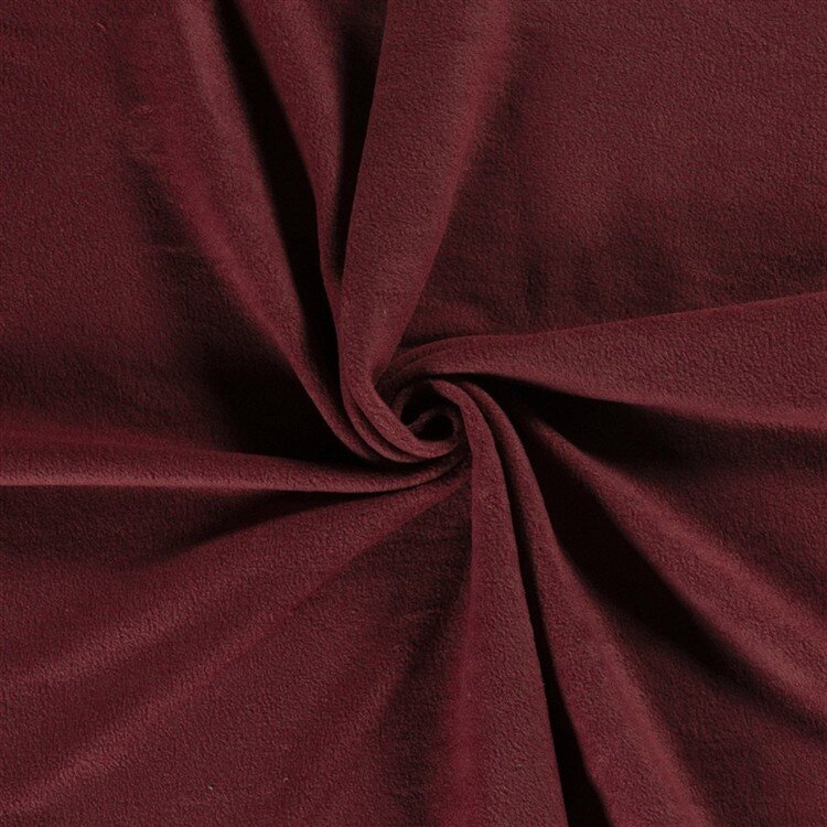 0,5 Meter - Antipilling Fleece *Marie* Uni - dunkle kirsche