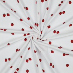 0,8 Meter - Baumwolljersey Bio~Organic Erdbeeren -...