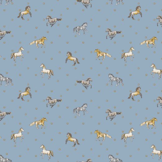 0,4 Meter - French Terry Digital Winter Tiere - altblaugrün