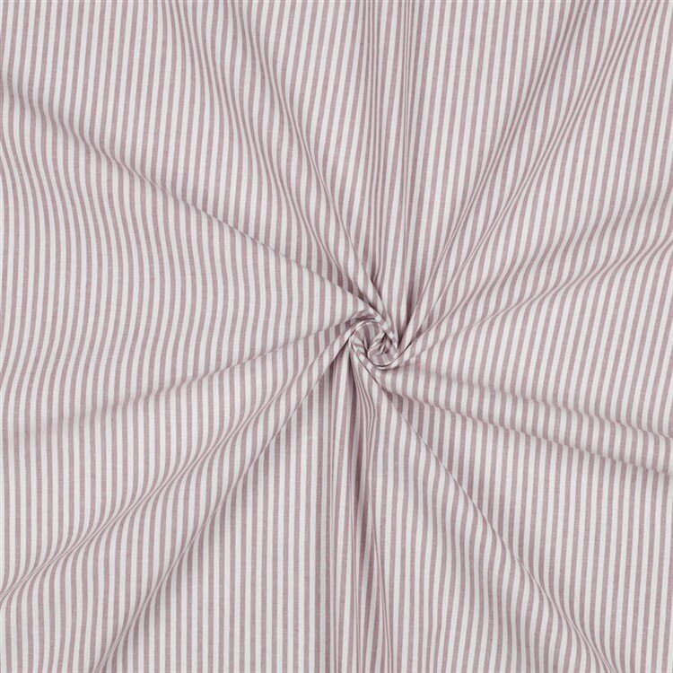 0,5 Meter - Baumwollpopeline Streifen 3mm, garngefärbt - malve