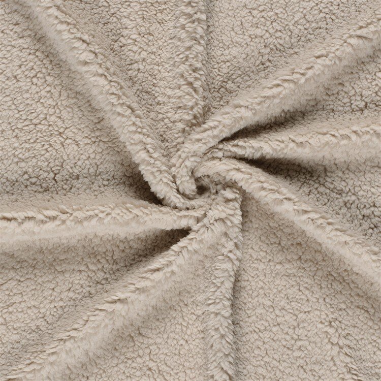 0,8 Meter - Kuschelteddystoff Kunstfell - hellbeige