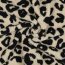 0,5 Meter - Teddystoff Leopunkte - creme/schwarz