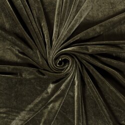 Stretch Samt *Marie* Uni - hell olive