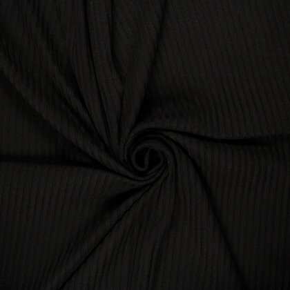 Rippenjersey *Lara* Uni - schwarz