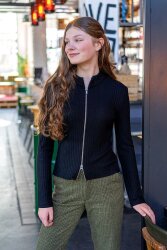 Rippenjersey *Lara* Uni - schwarz