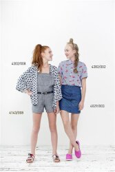 Viskose Jersey Abstrakte Tupfen weiß/nachtblau