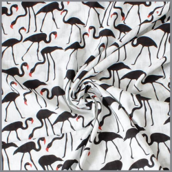 Sommer Canvas Schwarze Flamingos weiß