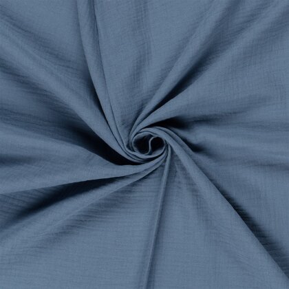 Musselin Uni *Marie* - jeansblau