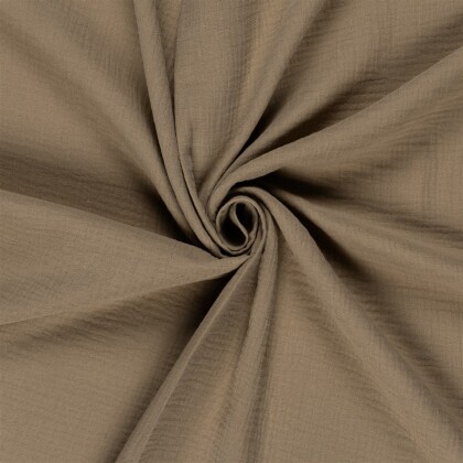 Musselin Uni *Marie* - dunkel beige
