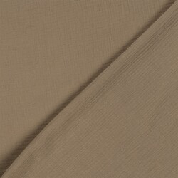 Musselin Uni *Marie* - dunkel beige