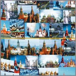 Baumwolljersey Digital Moskau Collage