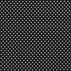 Baumwollpopeline Herzen 5mm - schwarz