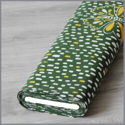 Baumwolljersey Schmetterling auf Tupfen olivgrün