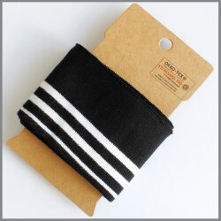 Bündchen_Boord_Cuffs Streifen schwarz/weiß