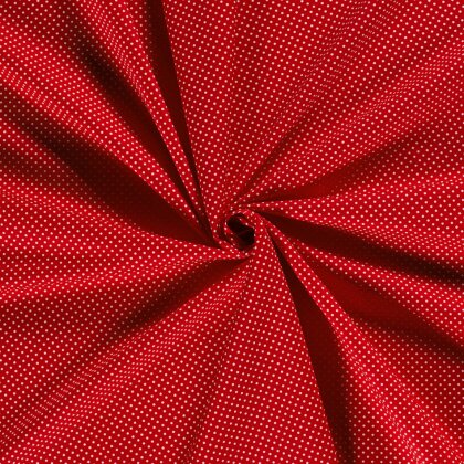 Baumwollpopeline Punkte 2mm - rot