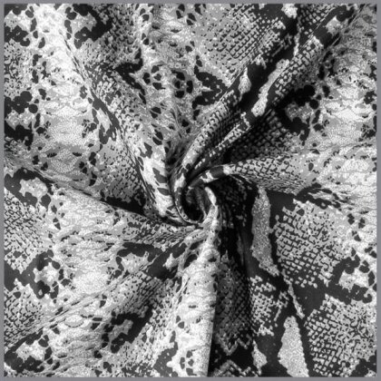 Stretch Baumwolle Kobra Print grau
