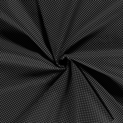 Baumwollpopeline Punkte 2mm - schwarz