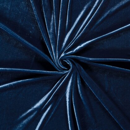 Stretch Samt *Marie* Uni - royalblau