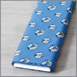 Baumwollstoff Prinzessinen saphir blau