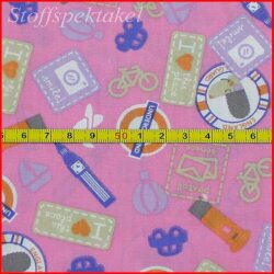 Baumwollstoff England rosa