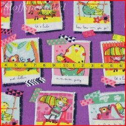 Baumwollstoff Urlaubsfotos lila