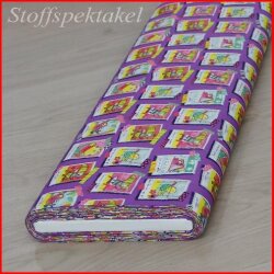 Baumwollstoff Urlaubsfotos lila