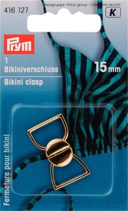 Bikini- und Guertelverschluss MET 15 mm goldfarbig